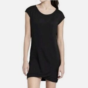 Athleta Women’s Beyond Soft Black Cross Cross Hem Modal Tunic Dress Sz M